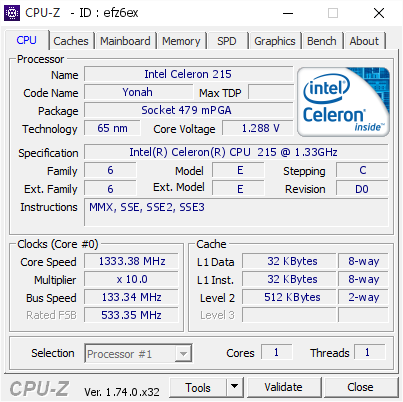 screenshot of CPU-Z validation for Dump [efz6ex] - Submitted by  PC-PC  - 2016-07-09 23:50:36