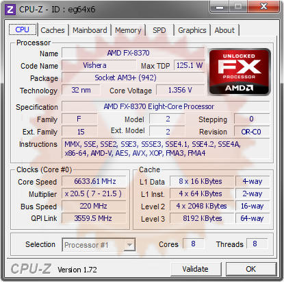 Amd Fx 70 6633 61 Mhz Cpu Z Validator