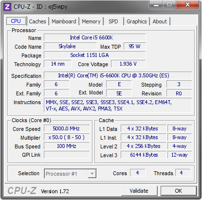 screenshot of CPU-Z validation for Dump [ej5wpy] - Submitted by  CHIRONX  - 2015-08-19 07:34:25