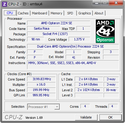 screenshot of CPU-Z validation for Dump [emteu4] - Submitted by  HP-PC  - 2014-05-30 17:05:45