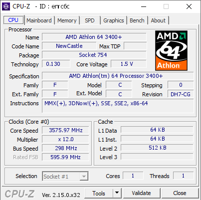screenshot of CPU-Z validation for Dump [enrc6c] - Submitted by  ShaggySVK  - 2026-08-22 14:48:48