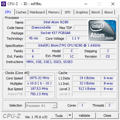 screenshot of CPU-Z validation for Dump [ezl9bu] - Submitted by  JOHNY-PC  - 2016-02-07 01:47:17