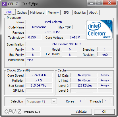 screenshot of CPU-Z validation for Dump [f0j5pq] - Submitted by  sburnolo  - 2014-12-30 18:12:52
