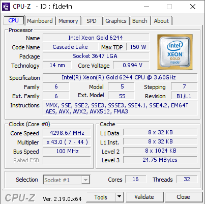 screenshot of CPU-Z validation for Dump [f1de4n] - Submitted by  Anonymous  - 2026-04-13 20:24:56