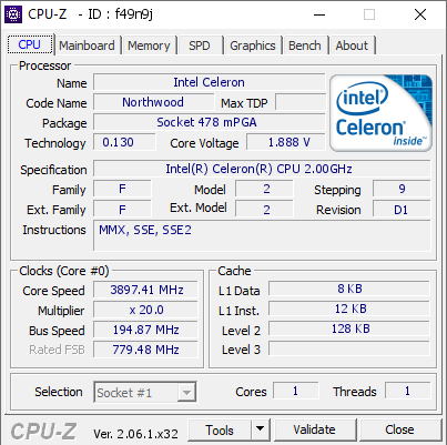 screenshot of CPU-Z validation for Dump [f49n9j] - Submitted by  Dry_Ice777  - 2023-12-14 07:31:41