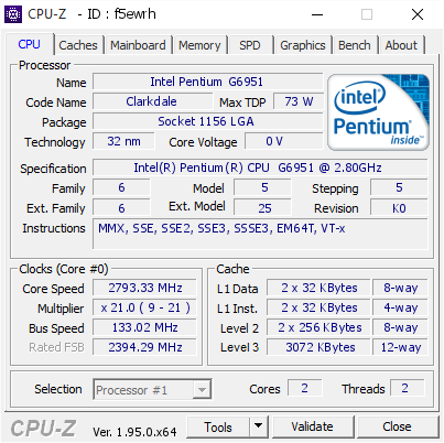 screenshot of CPU-Z validation for Dump [f5ewrh] - Submitted by  xhoba  - 2021-04-06 14:43:19