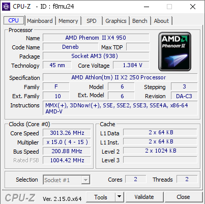 screenshot of CPU-Z validation for Dump [f8mu24] - Submitted by  KOMP  - 2025-04-28 23:57:44