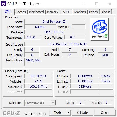 screenshot of CPU-Z validation for Dump [ffqpwr] - Submitted by  Ramse  - 2018-02-28 10:30:56