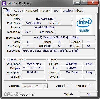 screenshot of CPU-Z validation for Dump [fivedf] - Submitted by  WXPX86BE-2278  - 2014-04-27 06:04:00