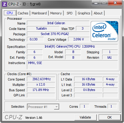 screenshot of CPU-Z validation for Dump [fjgzw8] - Submitted by  ludek111  - 2013-10-05 15:10:16