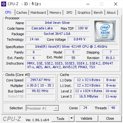screenshot of CPU-Z validation for Dump [fk1jry] - Submitted by  DESKTOP-4O7MOSM  - 2021-06-15 07:55:29