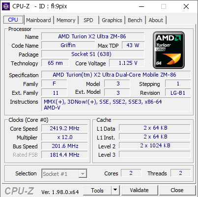 screenshot of CPU-Z validation for Dump [fk9pix] - Submitted by  Anonymous  - 2022-01-02 18:00:23