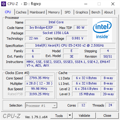 screenshot of CPU-Z validation for Dump [flqpvp] - Submitted by  DIPLOMAT  - 2017-06-21 21:12:50