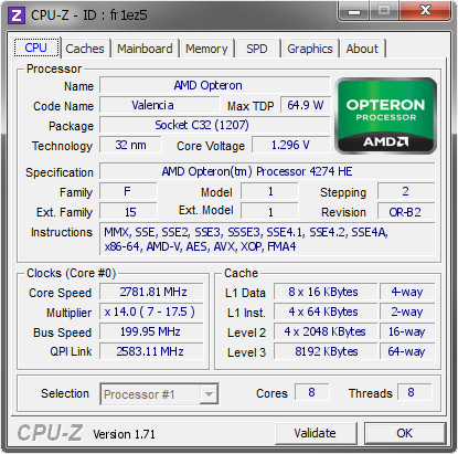 screenshot of CPU-Z validation for Dump [fr1ez5] - Submitted by  TANI-PC  - 2015-01-04 11:01:45