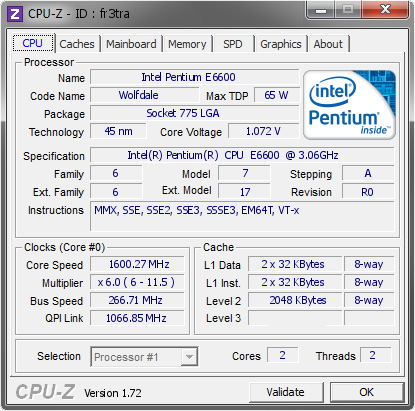 screenshot of CPU-Z validation for Dump [fr3tra] - Submitted by  2013-20020101EV  - 2015-03-30 06:03:01