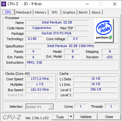 screenshot of CPU-Z validation for Dump [fr4zvp] - Submitted by  Mr.Scott  - 2023-08-13 23:10:23