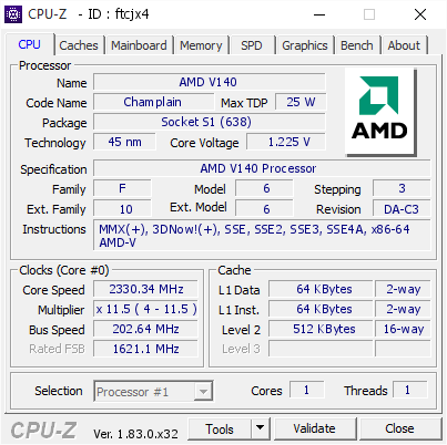 screenshot of CPU-Z validation for Dump [ftcjx4] - Submitted by  DIBARS  - 2018-05-20 13:35:16