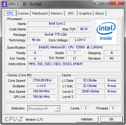 screenshot of CPU-Z validation for Dump [fuy3e3] - Submitted by  LUCAS-E32F58438  - 2014-11-14 23:11:24