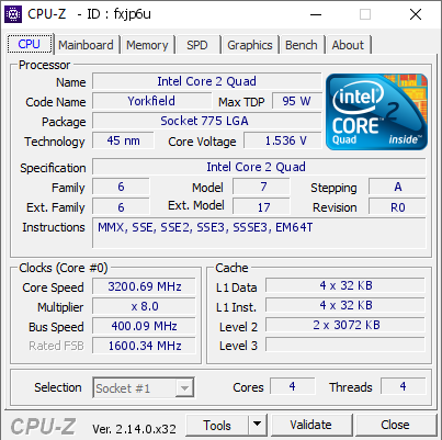 screenshot of CPU-Z validation for Dump [fxjp6u] - Submitted by  Wolt1X  - 2026-01-17 22:46:36