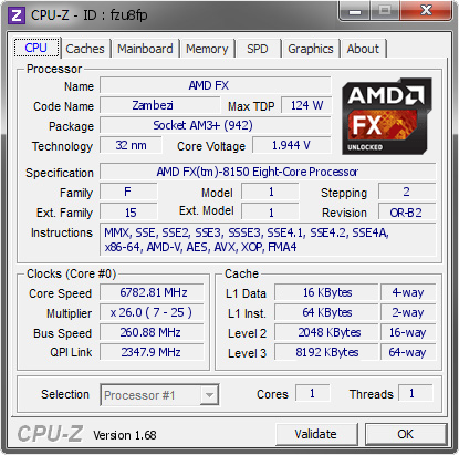 screenshot of CPU-Z validation for Dump [fzu8fp] - Submitted by  VORTEX110  - 2014-02-09 08:02:52