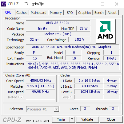 screenshot of CPU-Z validation for Dump [g4w3jx] - Submitted by  REDXIII  - 2015-08-21 20:08:03