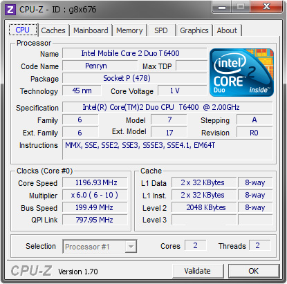 screenshot of CPU-Z validation for Dump [g8x676] - Submitted by  gigioracing  - 2014-08-21 20:08:41