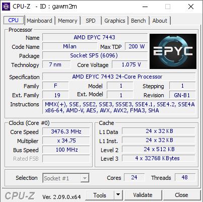 screenshot of CPU-Z validation for Dump [gawm2m] - Submitted by  Anonymous  - 2024-05-17 11:37:50