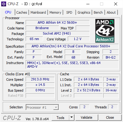 screenshot of CPU-Z validation for Dump [gc4yel] - Submitted by  VINZ-PC  - 2017-03-23 23:44:20