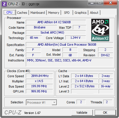 screenshot of CPU-Z validation for Dump [ggzcqx] - Submitted by  PC201311232147  - 2014-01-02 13:01:00
