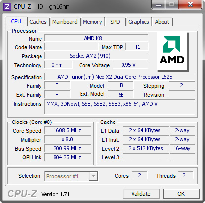 screenshot of CPU-Z validation for Dump [gh16nn] - Submitted by  ABNER  - 2015-02-03 03:02:51