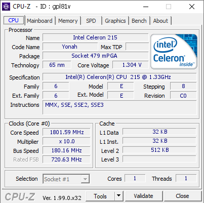 screenshot of CPU-Z validation for Dump [gpl81v] - Submitted by  klopcha  - 2022-12-13 22:14:21