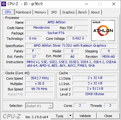 screenshot of CPU-Z validation for Dump [gr56c9] - Submitted by  AADHAAR-PC  - 2026-03-25 06:12:56