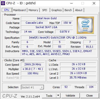screenshot of CPU-Z validation for Dump [gv8zhd] - Submitted by  DESKTOP-V3TPKEN  - 2024-11-02 16:54:27