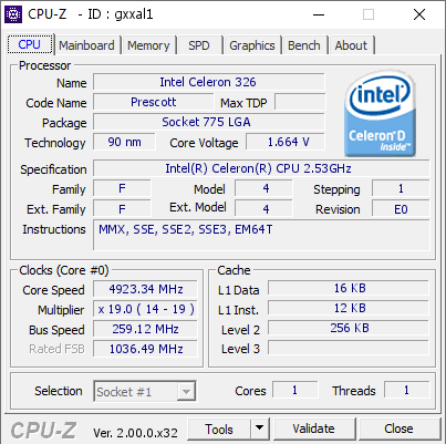 screenshot of CPU-Z validation for Dump [gxxal1] - Submitted by  mrmouse  - 2022-06-11 21:40:14