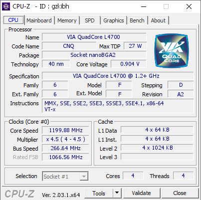 screenshot of CPU-Z validation for Dump [gzkibh] - Submitted by  Anonymous  - 2022-12-15 13:32:52