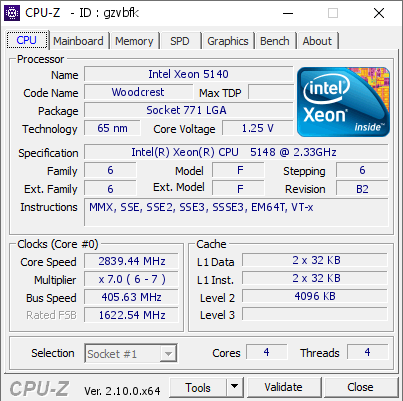 screenshot of CPU-Z validation for Dump [gzvbfk] - Submitted by  skulstation  - 2024-07-20 11:01:55