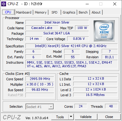screenshot of CPU-Z validation for Dump [h2k69r] - Submitted by  DESKTOP-B4M2BHE  - 2021-10-05 20:18:51