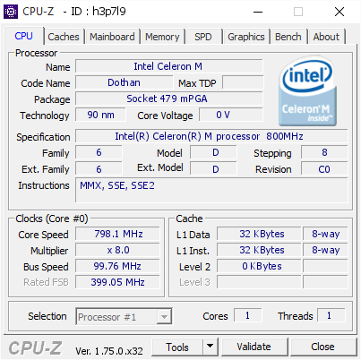 screenshot of CPU-Z validation for Dump [h3p7l9] - Submitted by  FLY-9643C47A1AD  - 2016-04-11 09:22:11