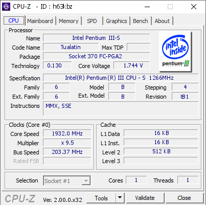 screenshot of CPU-Z validation for Dump [h63kbz] - Submitted by  TerraRaptor  - 2022-11-20 18:14:30