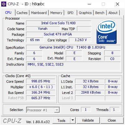 screenshot of CPU-Z validation for Dump [h8qebc] - Submitted by  PC1221EDP  - 2017-07-28 12:02:10