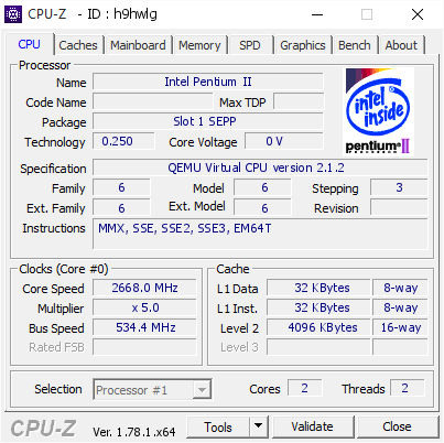 Intel Pentium Ii 2668 Mhz Cpu Z Validator