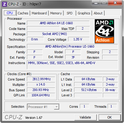 screenshot of CPU-Z validation for Dump [h9pvr7] - Submitted by  LastXP20  - 2014-01-04 10:01:31