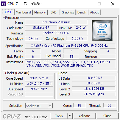 screenshot of CPU-Z validation for Dump [h9u8cr] - Submitted by  iamnypz  - 2022-08-20 20:10:15
