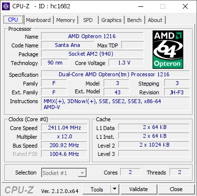 screenshot of CPU-Z validation for Dump [hc1682] - Submitted by  Anonymous  - 2024-11-18 21:55:50