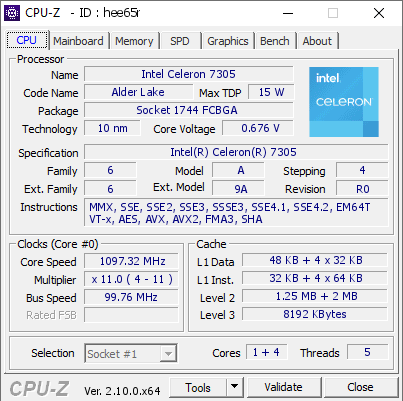 screenshot of CPU-Z validation for Dump [hee65r] - Submitted by  Anonymous  - 2024-09-16 16:37:57