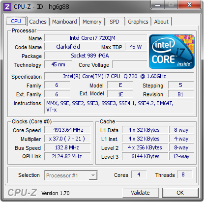 screenshot of CPU-Z validation for Dump [hg6g88] - Submitted by  error-id10t  - 2014-09-18 12:09:52