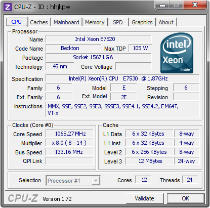 screenshot of CPU-Z validation for Dump [hhjkpw] - Submitted by  DWSDB2  - 2015-04-28 15:04:15
