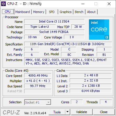screenshot of CPU-Z validation for Dump [hkmsfg] - Submitted by  UBIRACI  - 2026-05-14 04:08:34