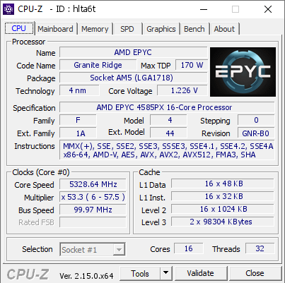 screenshot of CPU-Z validation for Dump [hlta6t] - Submitted by  RUYIA  - 2025-07-03 22:46:54