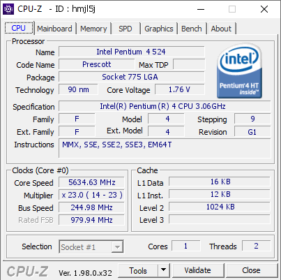 screenshot of CPU-Z validation for Dump [hmjl5j] - Submitted by  Tech Tested  - 2022-07-07 01:24:16
